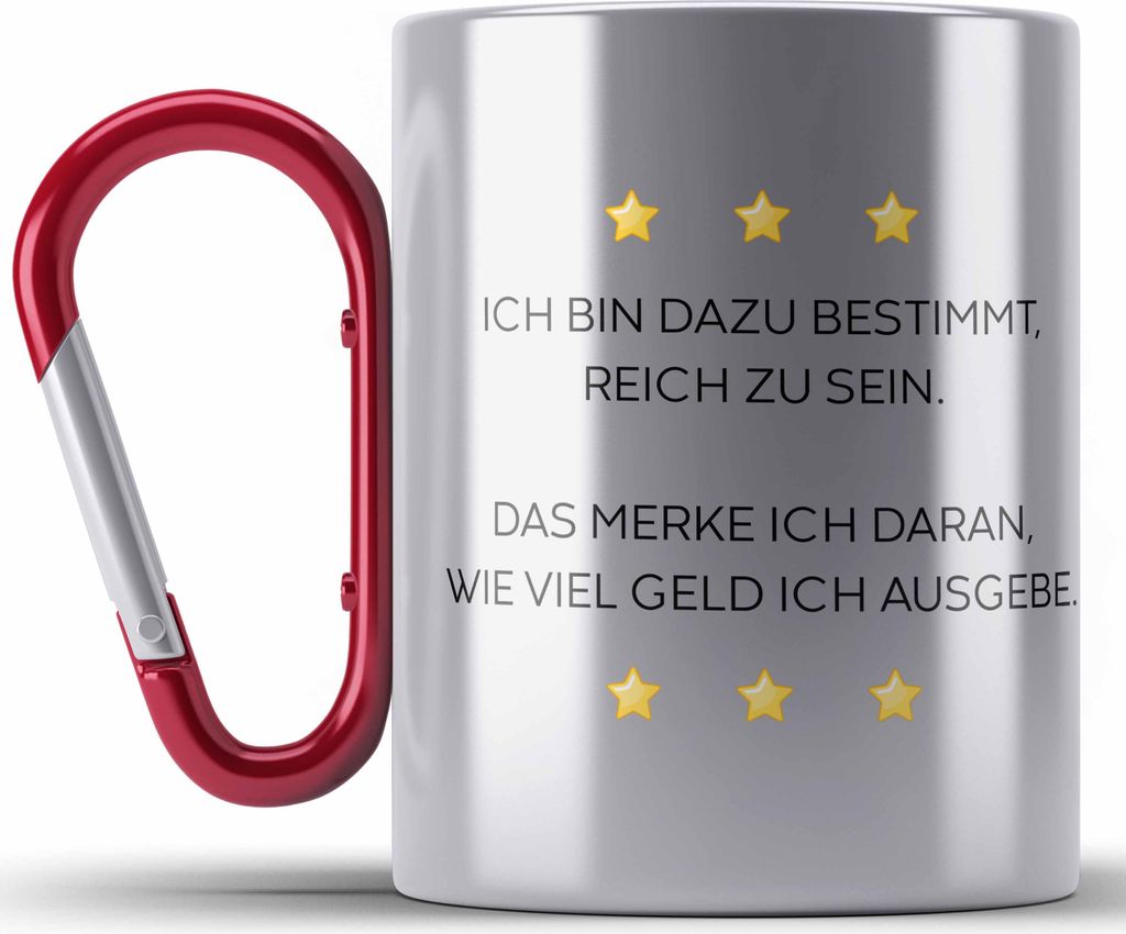 Trendation - Lustige Edelstahl Tasse Karabiner mit Spruch für Frauen Männer Arbeit Büro Lustig Edelstahl Tasse Karabinern Becher mit Sprüchen K...