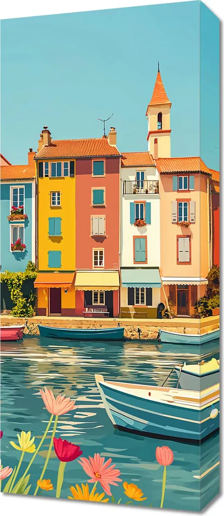 Analisi Quadro 30x70 Riva del Mare | Decorazione Multicolore su Tela
