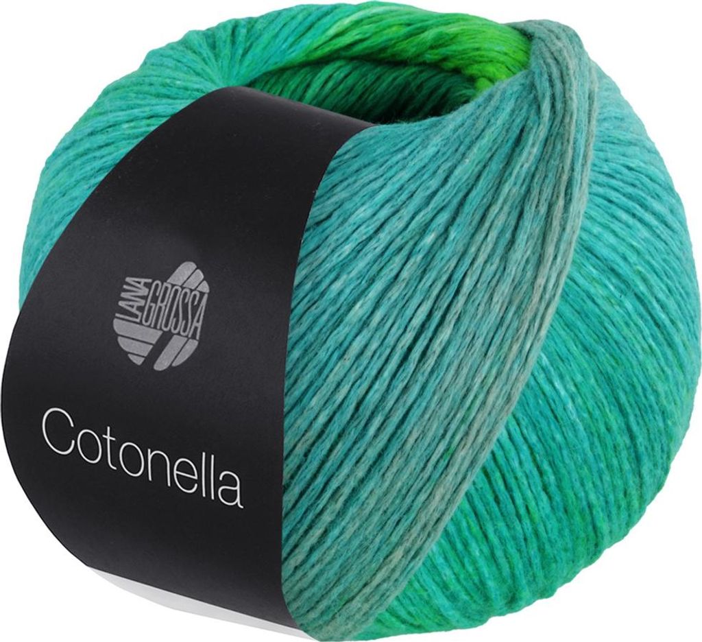 Lana Grossa - Cotonella 0009 türkis mintgrau maigrün curry Produktbild 