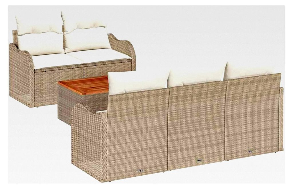 Garten-Sofa Set aus Poly Rattan mit Stauraum und Akazienholz für Terrassen und Gärten - Modernes Design