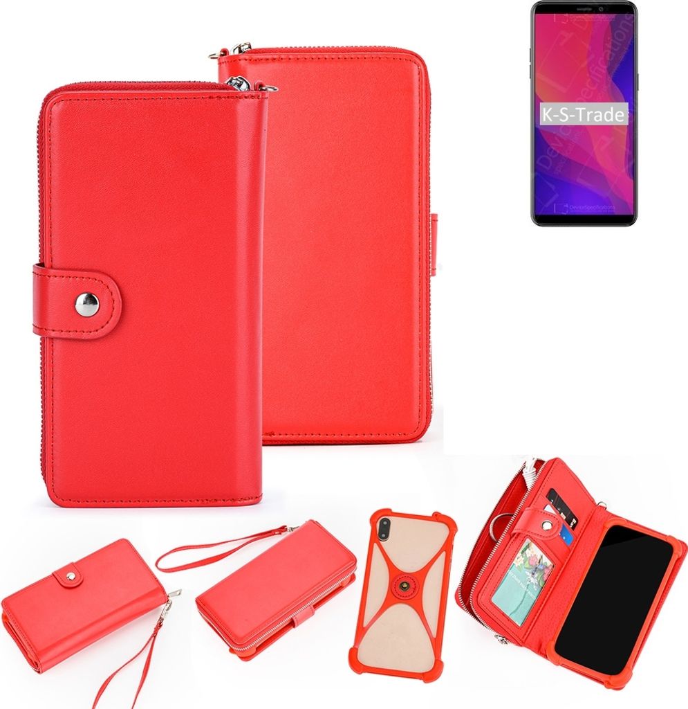K-S-Trade 2in1 Schutz-Hülle Portemonnee Handy-Hülle mit Bumper kompatibel mit Ulefone Power 3L Schutz-Hülle Telefon-Hülle Case Etui Geldbörse