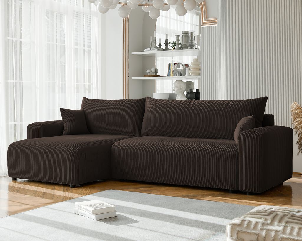 Canapé d'angle rembourré PIANO XL avec fonction sommeil et Image du produit 