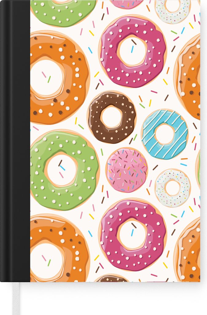 MuchoWow Notizbuch Tagebuch Haushaltsbuch Notebook A5 Teeny - Donut - Schnittmuster - Notizblock - Notizheft - Notebook - Schreibblock - Papier