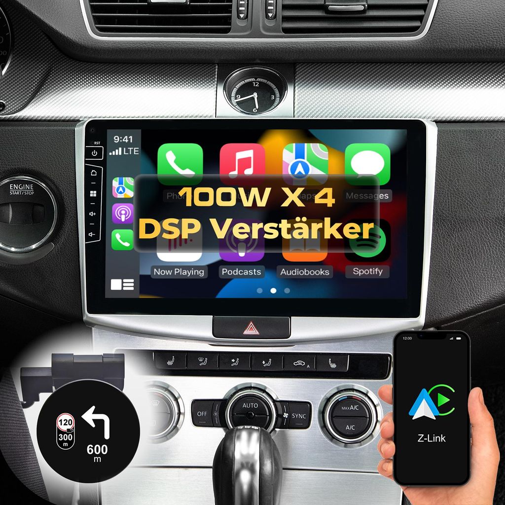 10,1 Zoll Android Autoradio Navi für VW Passat B7 CC Wireless Carplay Android Auto Head-up Display DAB+