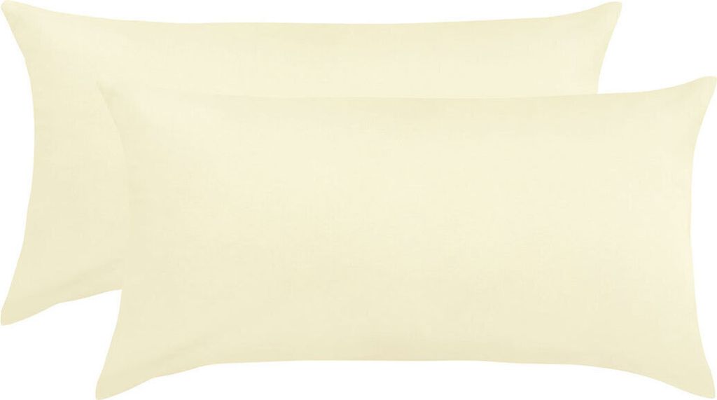 Traumschlaf Edel-Linon Kissenbezüge 2er Set 2x 40x80 cm ecru