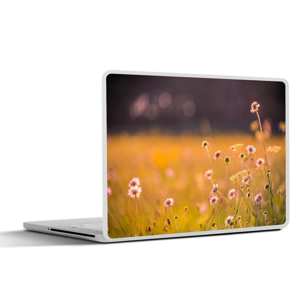 MuchoWow Laptop Aufkleber Sticker Cover Blumen - Hell - Rosa 30x22 cm - Laptop-Sticker