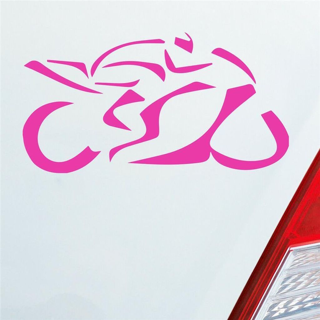 Auto Aufkleber Motorrad Mopped Biker Racing 12x6 cm Pink Sticker Heckscheibenaufkleber