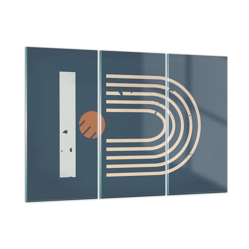Bilder auf glas - 3 Teile - Abstraktion Stadion Modern - 165x110cm - Glasbilder - Wandbilder - Bilder - Wanddekoration aus Glas - Glas Bilder - Wan...