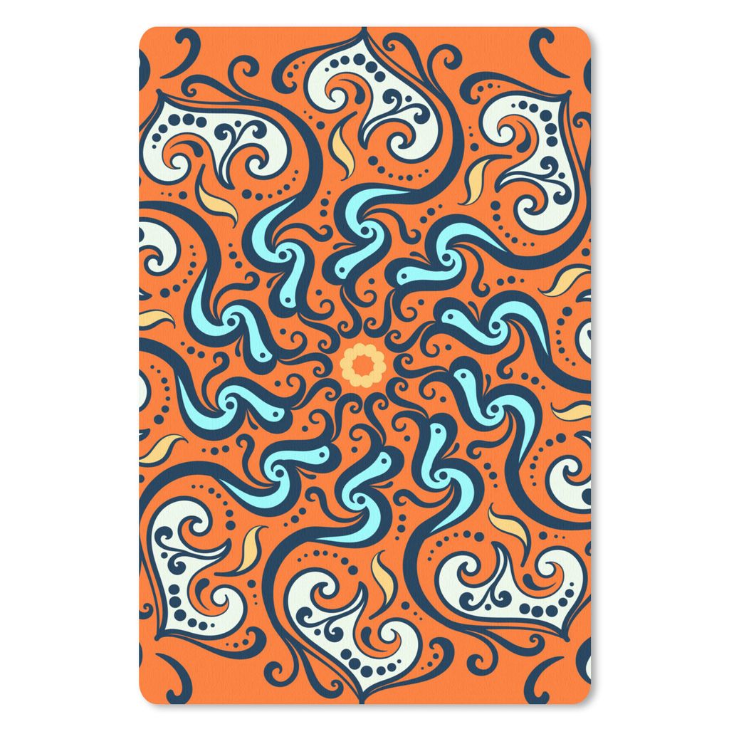 MuchoWow Mauspad Mousepad Blume - Weiß - Blau - Muster 40x60 cm - Mousepads - Maus Mat - Pad - Mausunterlage - Schreibtisch Accesoire