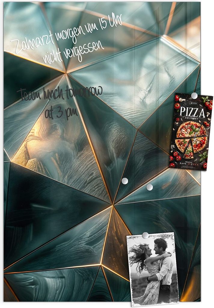 Magnettafel 40x60cm Pinnwand Whiteboard beschreibbar - Kunstvolle Geometrie