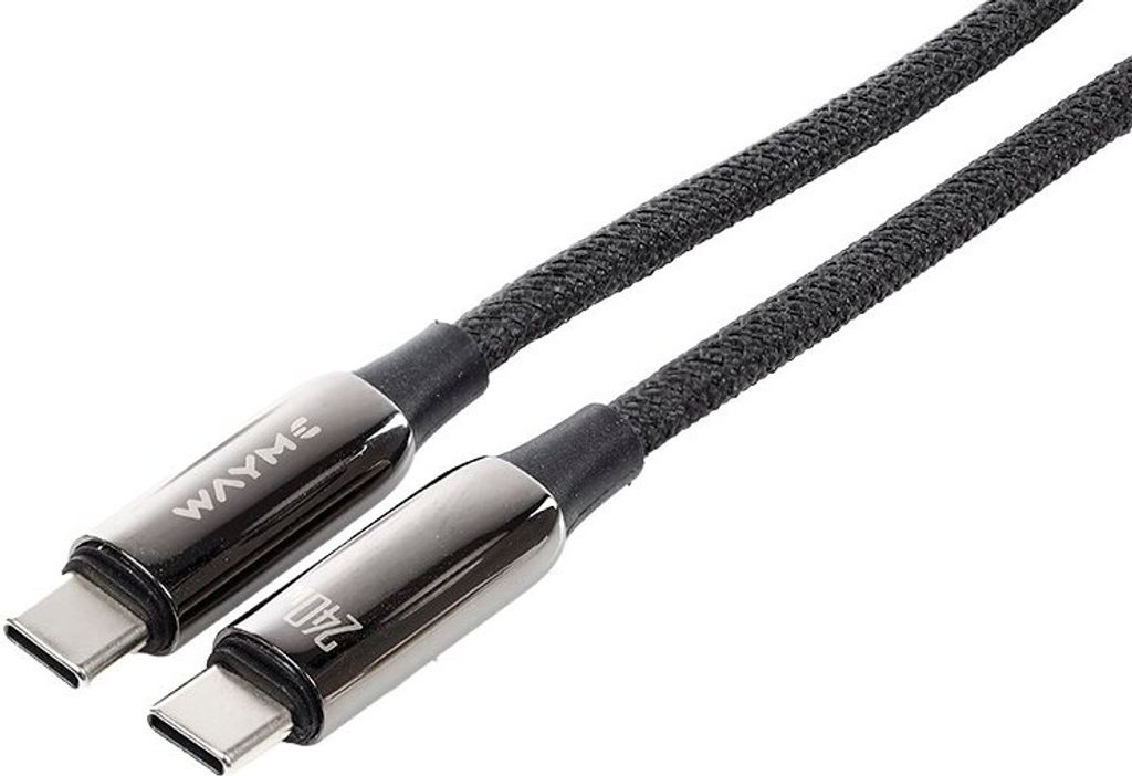 WAYME Lade- und Synchronisationskabel, Mikrofaser geflochten, 100 cm, USB-C > USB-C PD, max 240W