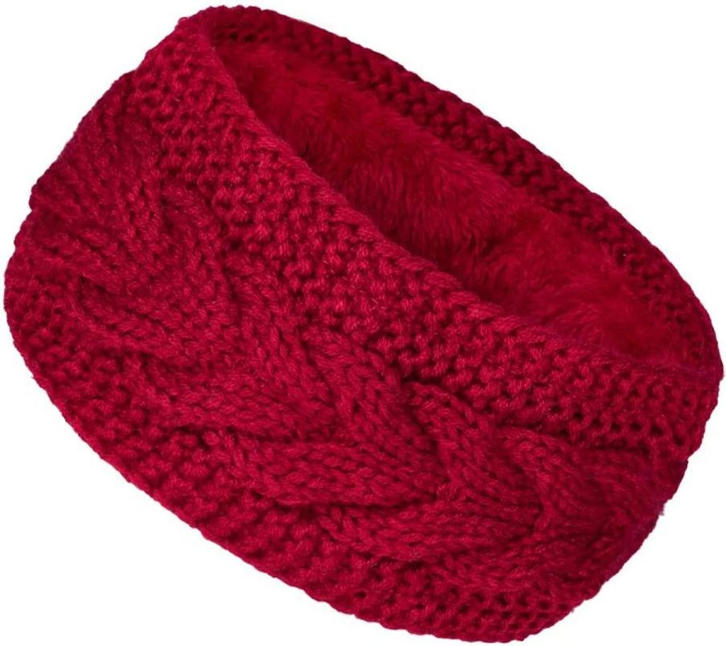 Stylisches rotes Stirnband ZB für kalte Tage KP39338