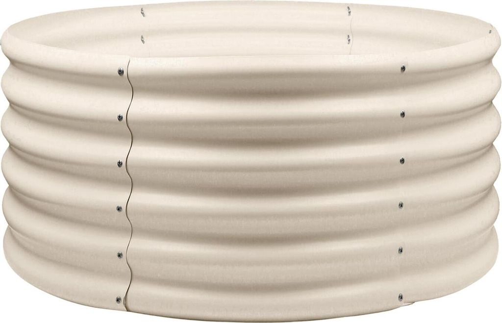 Rundes Hochbeet – 90 cm x 45 cm – Elfenbein Produktbild 
