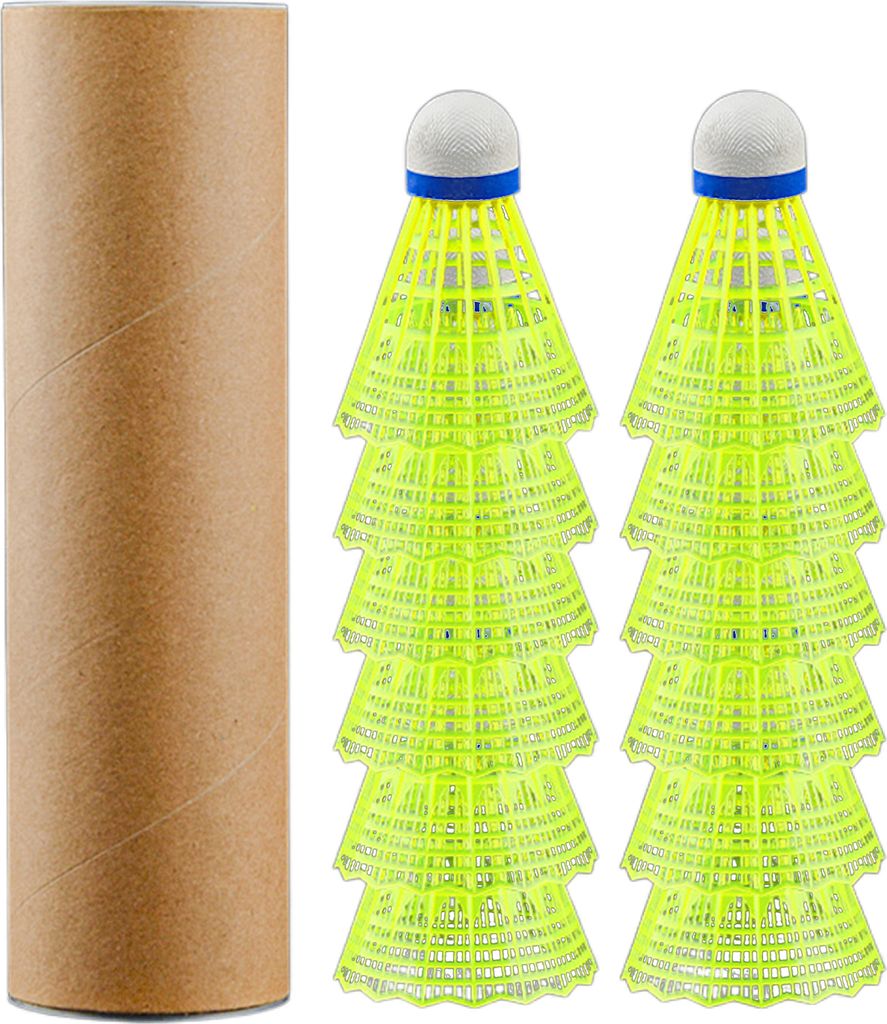12er-Pack Badminton-Federbälle aus Nylon mit Federn, Badmintonbälle für Outdoor-Sporttraining, für Anfänger