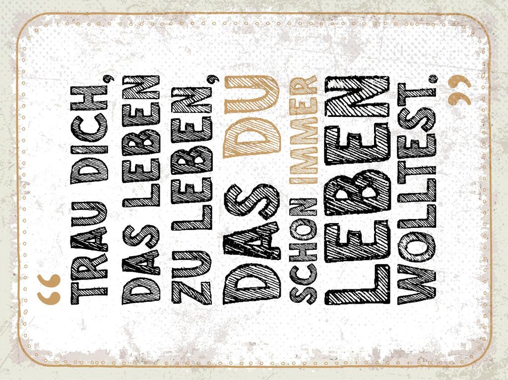 vianmo Holzschild 40x30 cm Trau dich, das Leben zu leben, das du Deko Schild
