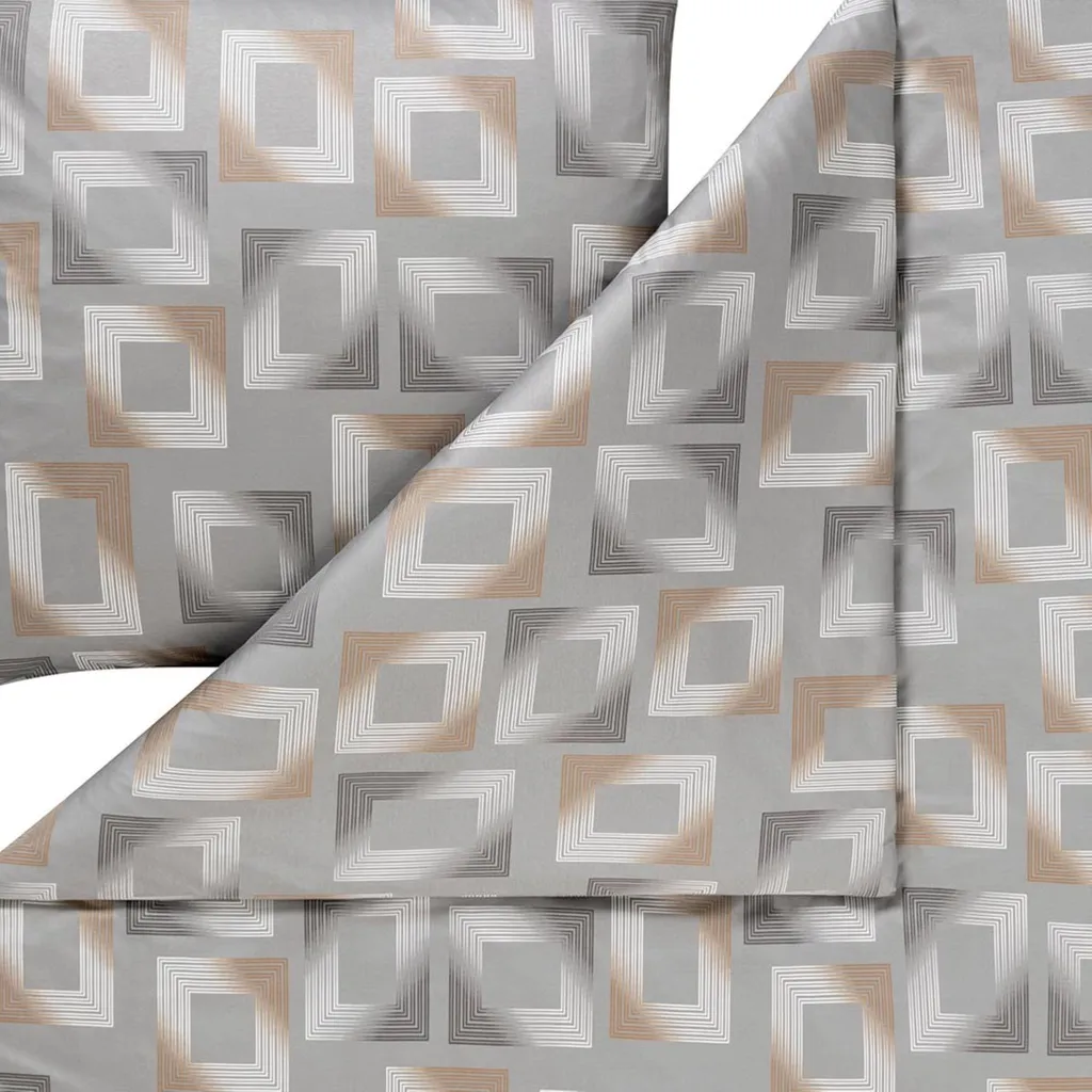 Linge de Lit Infroissable Estella Mako Jersey 155x220 Rectangles Gris