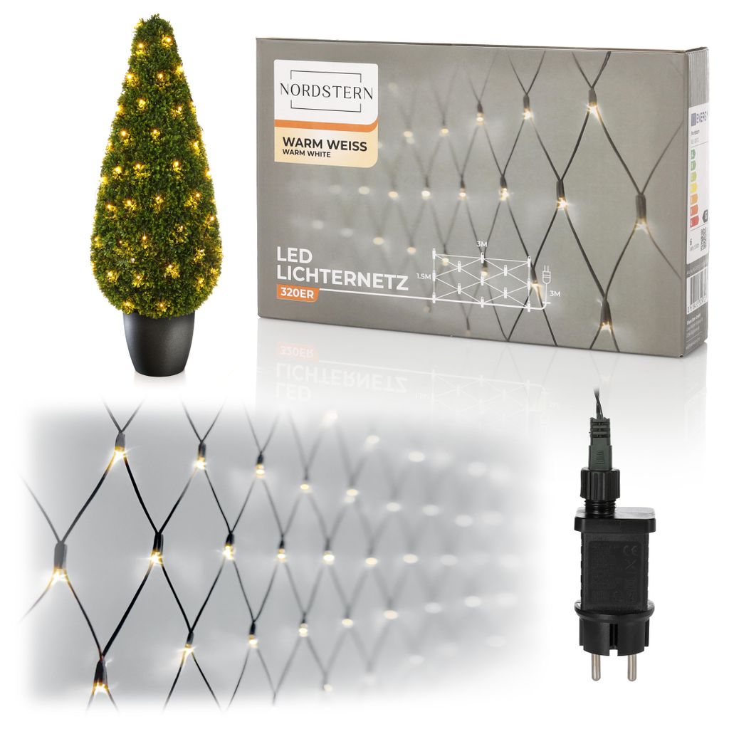 Nordstern LED Lichternetz Warmweiß 320 LEDs - Produktbild 
