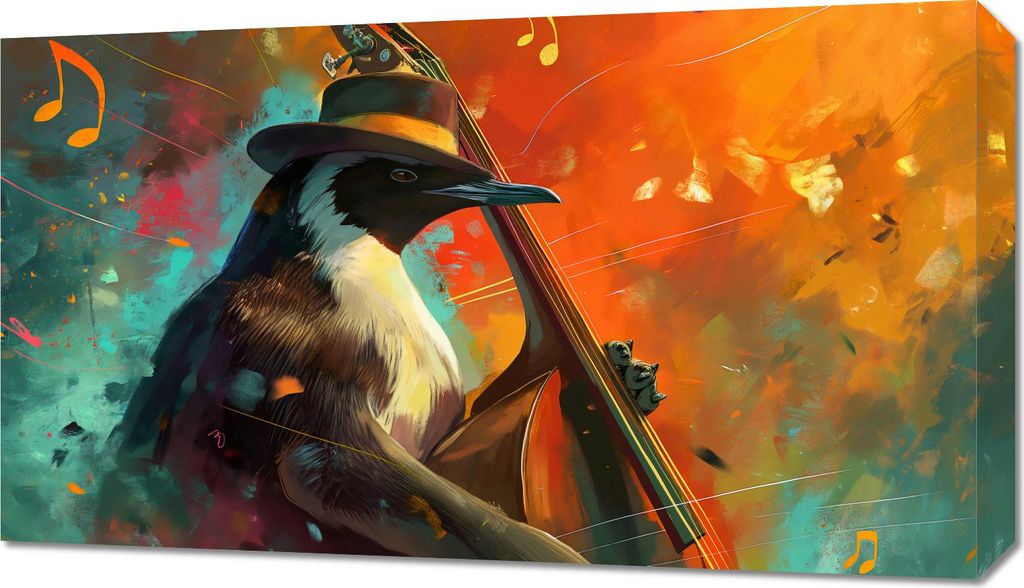 Bild 70x40cm Pinguinmelodie