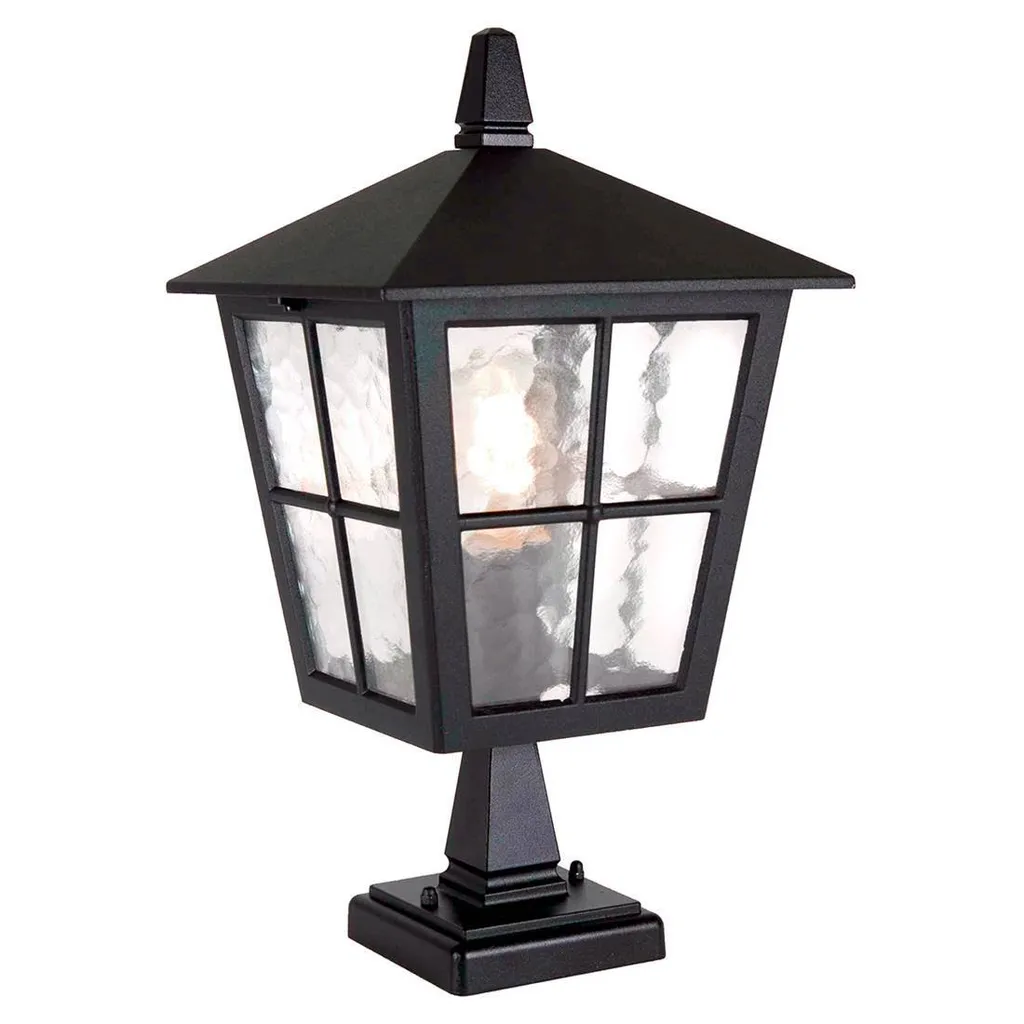 Borne lumineuse de jardin Canterbury Noire Elstead Lighting E27 1,2m