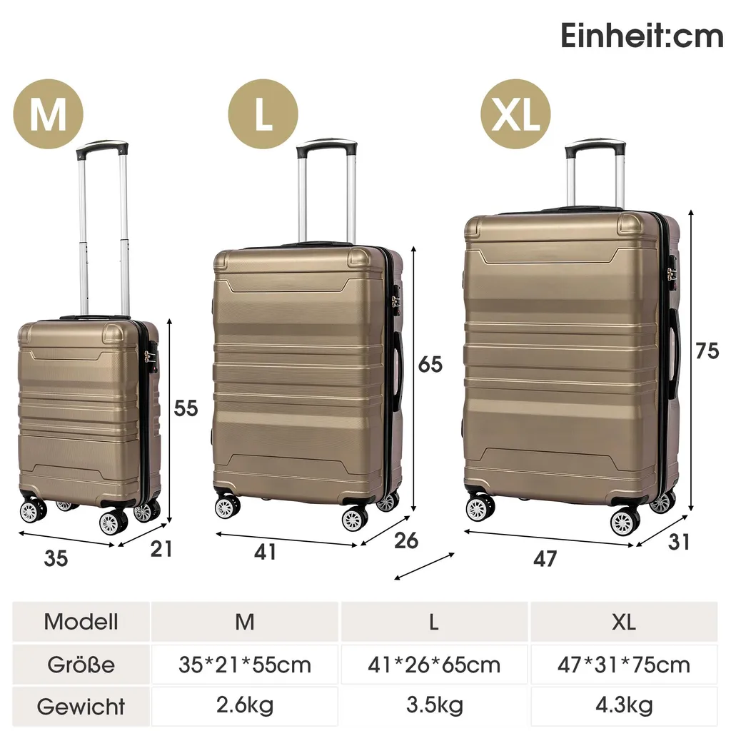 Valises de Voyage pour Vacances et Business avec Roues Multidirection - 3