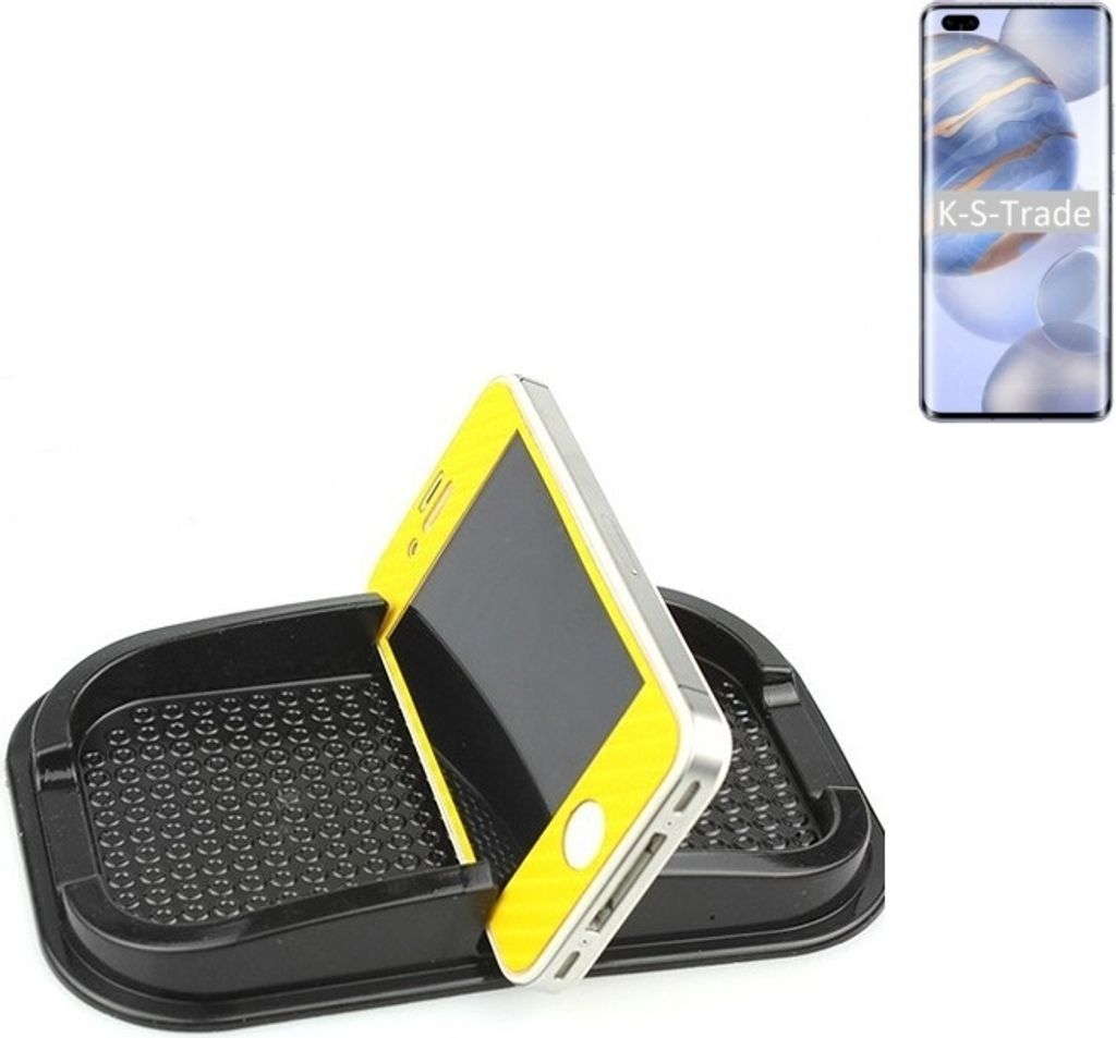 K-S-Trade Auto Anti Rutsch Matte Smartphone-Halter kompatibel mit Huawei Honor 30 Pro+ Haft Pad Armaturenbrett Handy-Halterung Silikon