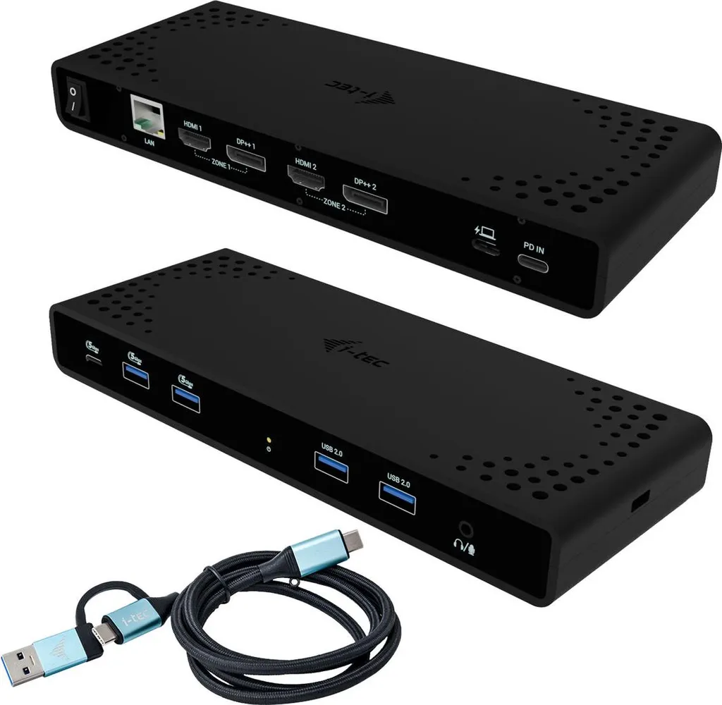 Station d'accueil i-Tec CADUA4KDOCKPDB USB-C et USB 3.0 Double 4K 100W