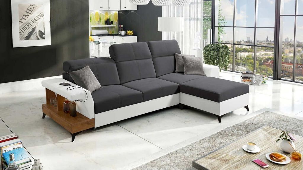 Ecksofa Billie I, hat zwie USB-Anschluss Produktbild 