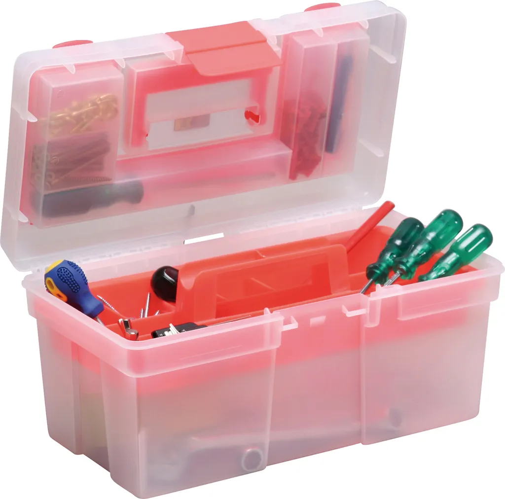 Allit McPlus Clear 16 PP Rouge : Mallette de Rangement en Polypropylène