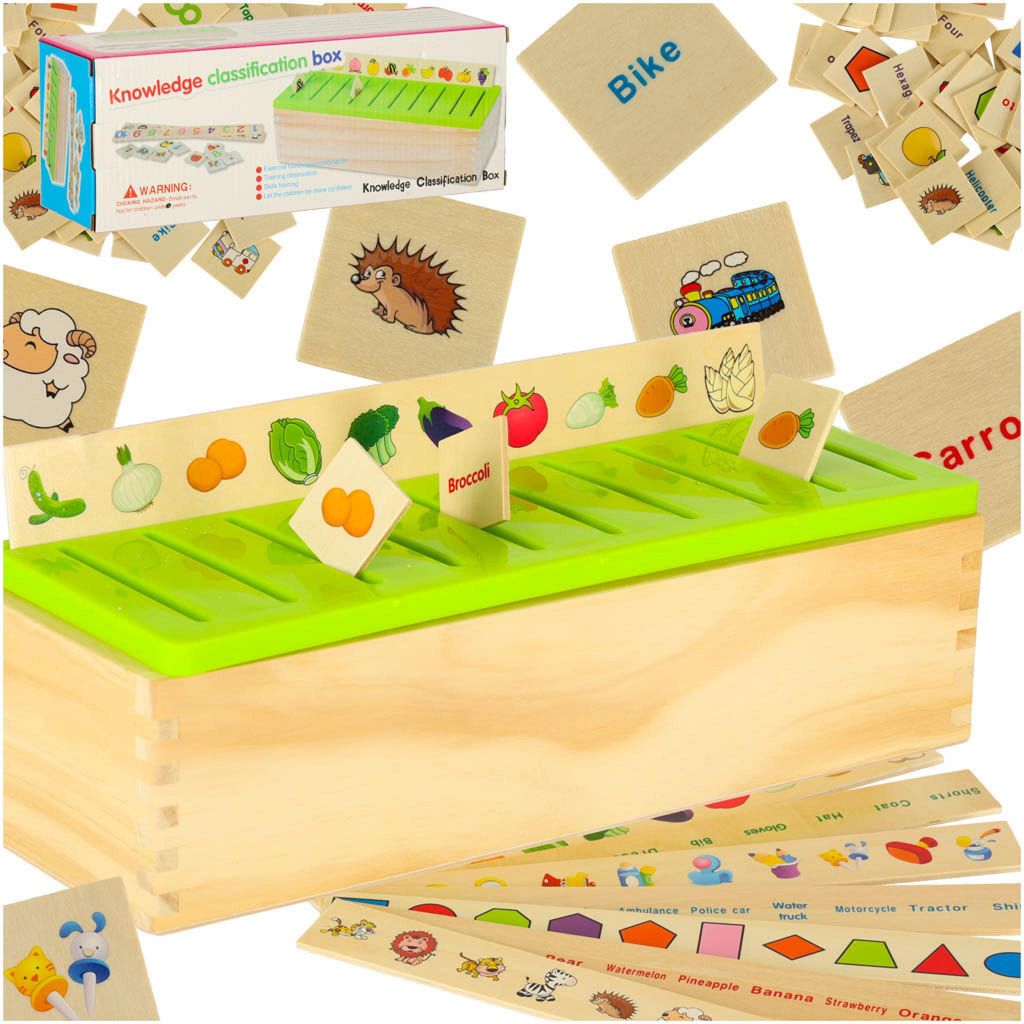Drevený triedič puzzle zápas obrázkov Obrázok produktu 