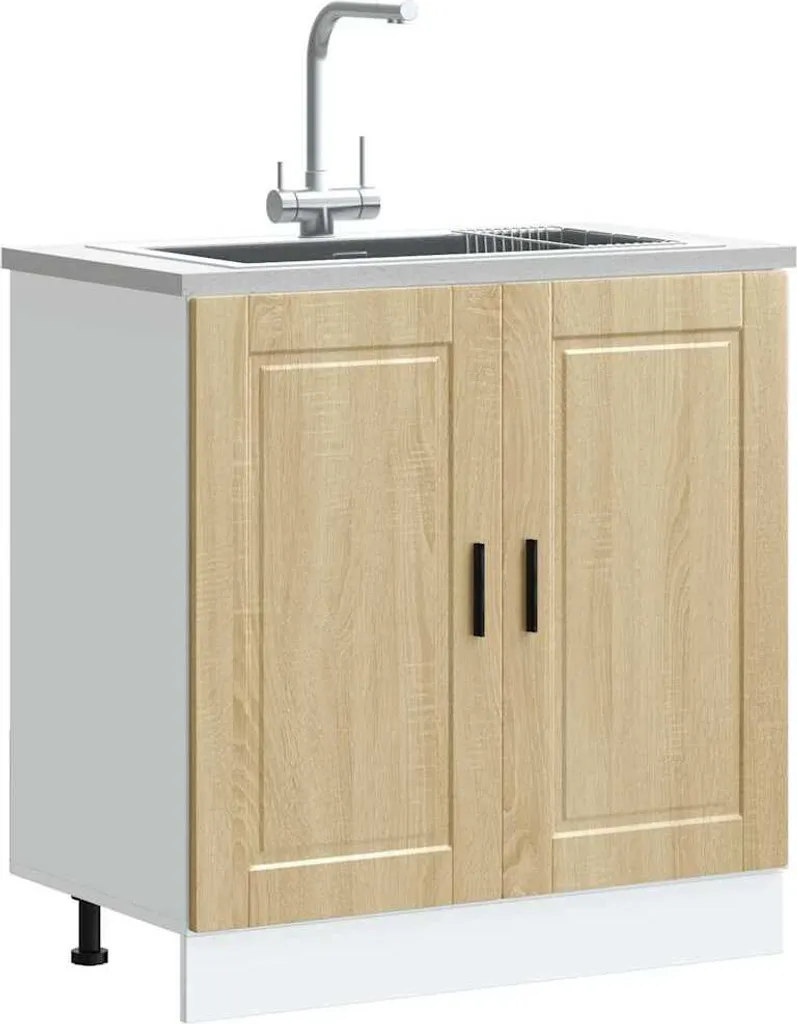 Mobile Sottolavello 80 cm Rovere Sonoma Porto | Design Ottimizzato - 2