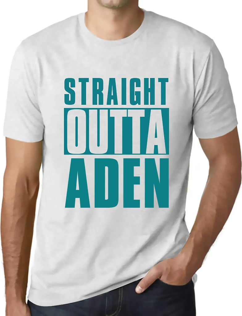 Herren Grafik T-Shirt Straight Outta Aden Öko-Verantwortlich Vintage Jahrgang Kurzarm Lustige Druck Geburtstag Geschenk Mann