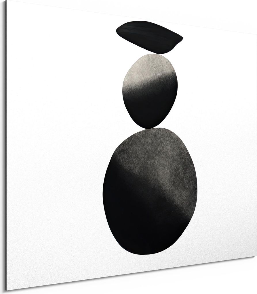 DEQORI Alu-Dibond Bild Weiß 80x60 cm 'Ruhe in Form' Wandbild Metall dünn Design
