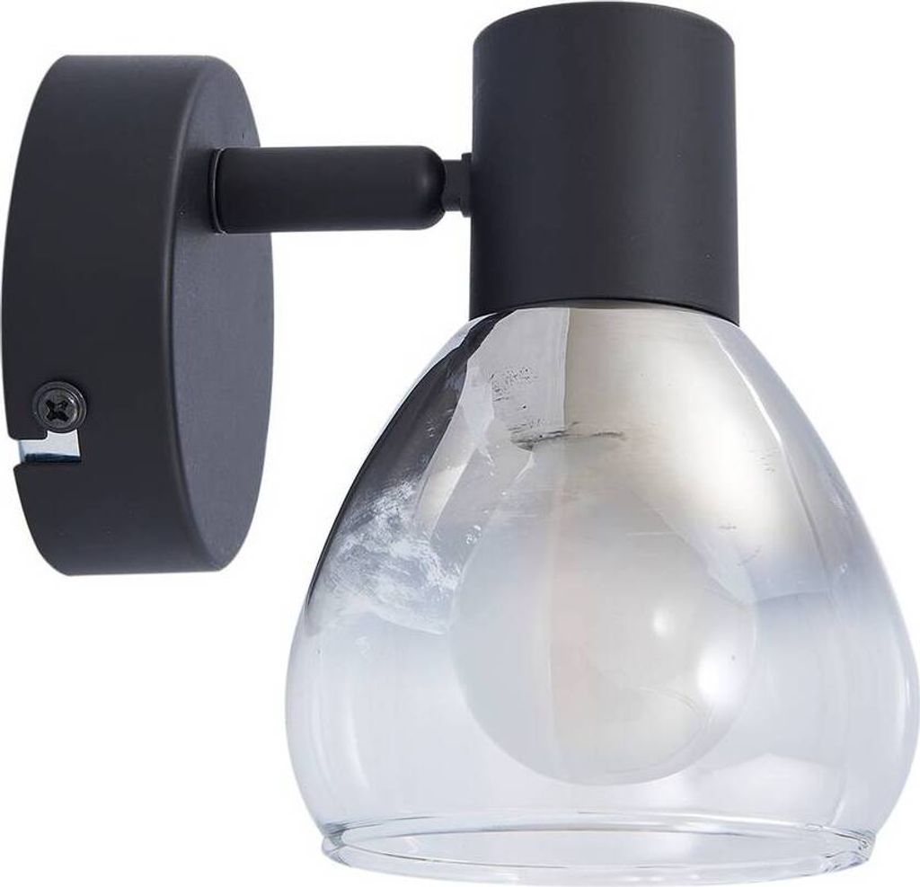 Lindby Wandleuchte Pendura, Ø 9 cm, schwarz, Glas Produktbild 