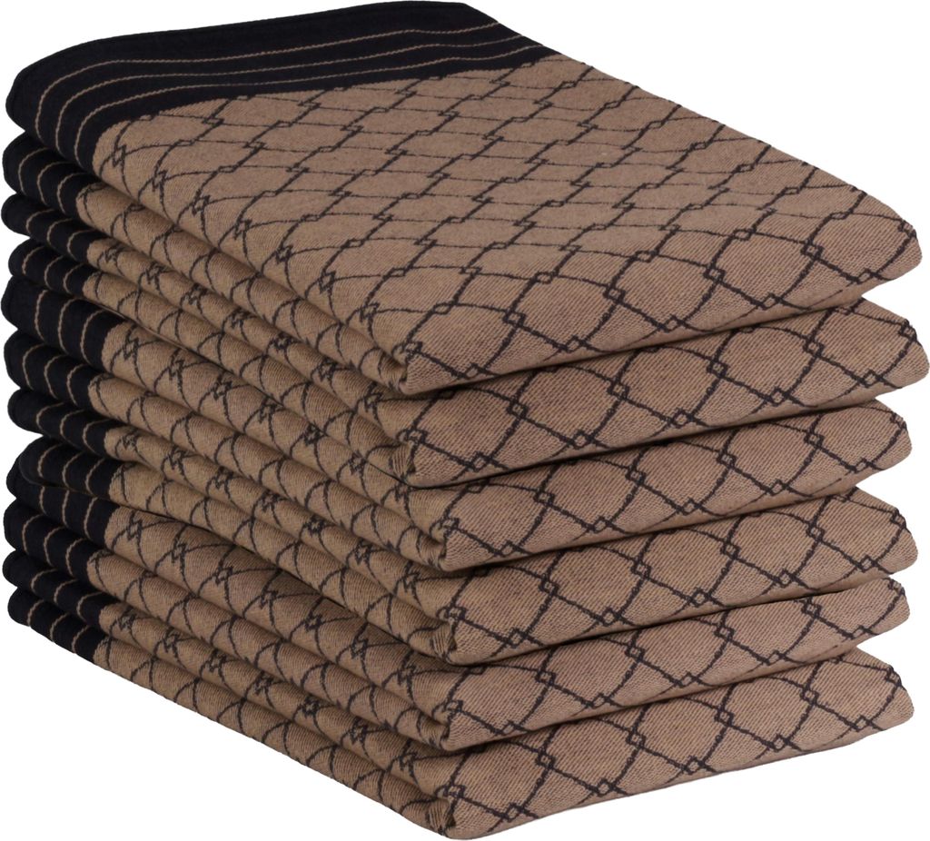 DoubleDry Geschirrtücher Baumwolle - 6-teilig - 50x70cm - - Hochwertige Geschirrhandtücher - Deluxe, Gold