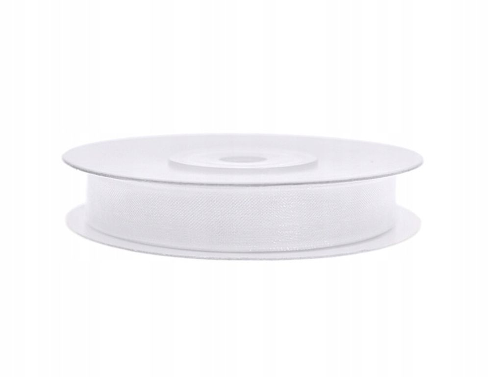 Tasiemka szyfonowa, biały, 6mm/25m (1 szt. / 25 mb.) Zdjęcie produktu 