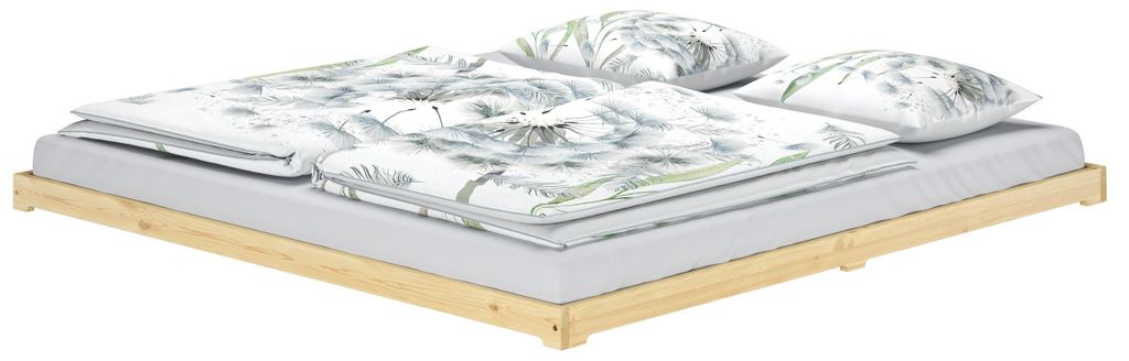 Extra flaches Futonbett 180x200 Kiefer lackiert Ehebett Produktbild 
