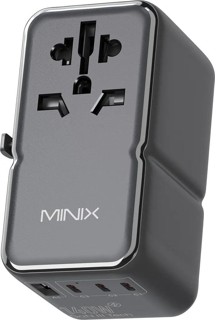 Chargeur Rapide GaN 140W avec Prise Mondiale PD3.1 et Ports USB-C