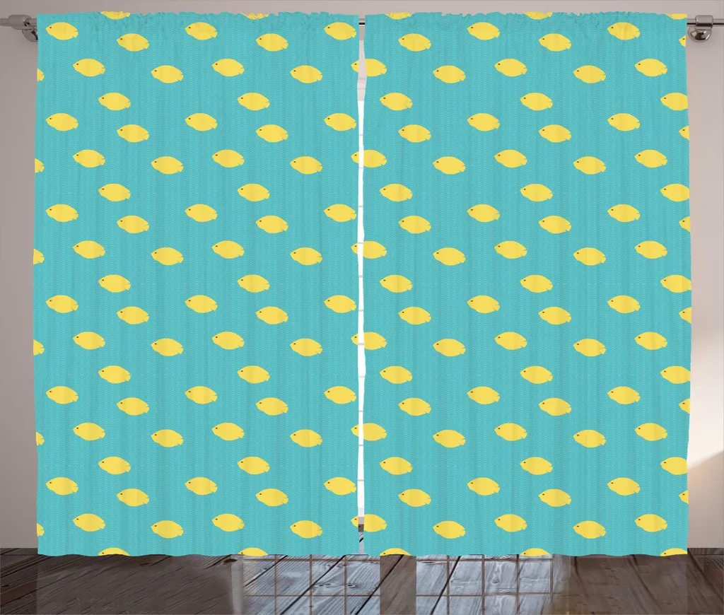 ABAKUHAUS Tenda Tropicale Blu e Giallo Senape 280x245 per Casa Mare
