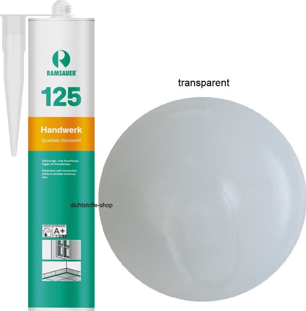 Ramsauer 125 Handwerk 1K Silikon Dichtstoff 310ml Kartusche transparent