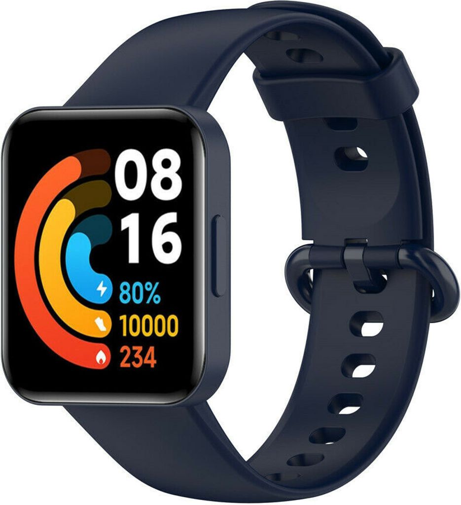 Strap-it Redmi Watch 2 (Lite) Silikonarmband (Dunkelblau) Produktbild 