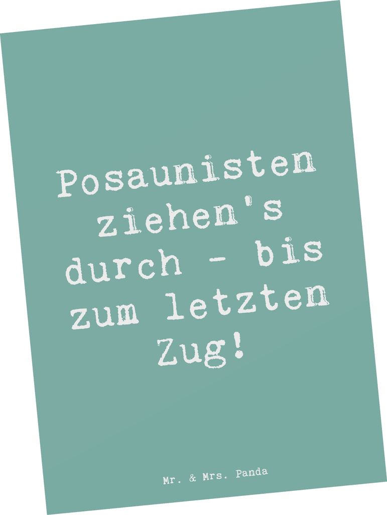 Mr. & Mrs. Panda Postkarte Spruch Trombone Durchzieher - Meeresbrise - Geschenk, Trombonist, Fotokarte, Grußkarte, Jazz, Lernen, Zugmechanismus, I...