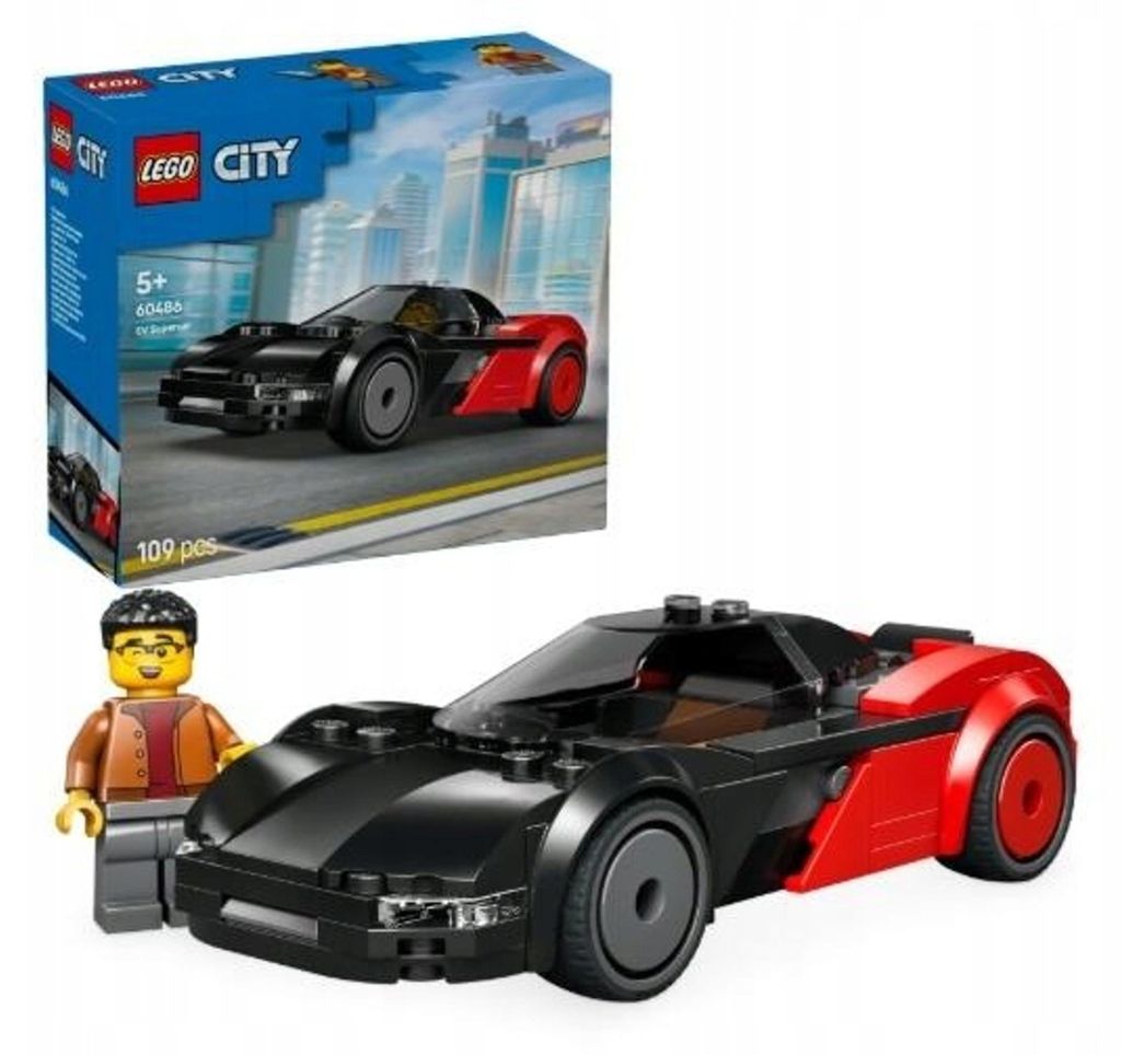 Coche eléctrico LEGO City rojo y  60486 Imagen del producto 