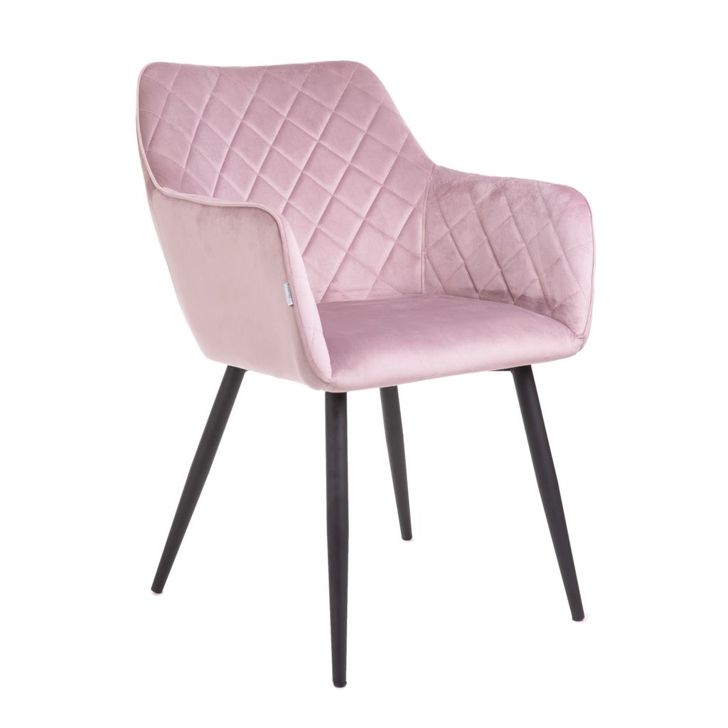 HOMLA SHELTON Veloursstuhl rosa 56x60x84cm Produktbild 