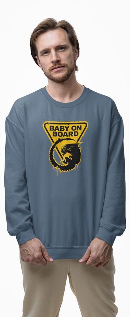 D&B Design Uni Pullover SWMO00007 Baby On Board IndigoBlau-Größe M