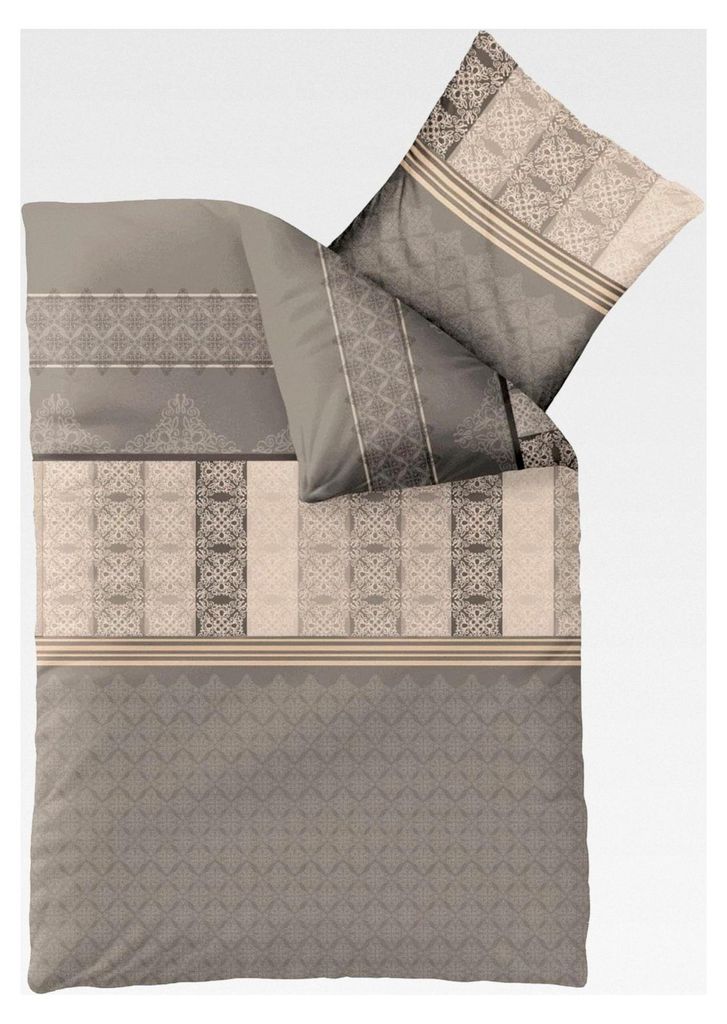 Bettwäsche 135x200 cm 2-teilig Baumwolle, Bettgarnitur für Sommer und Winter, Ganzjährig, Bettbezug, Bettenset, Schöner Wohnen Streifen Ornamen...