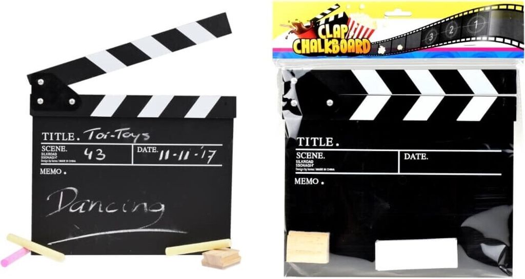 Toi-Toys Filmklappe mit Kreide und Bürste