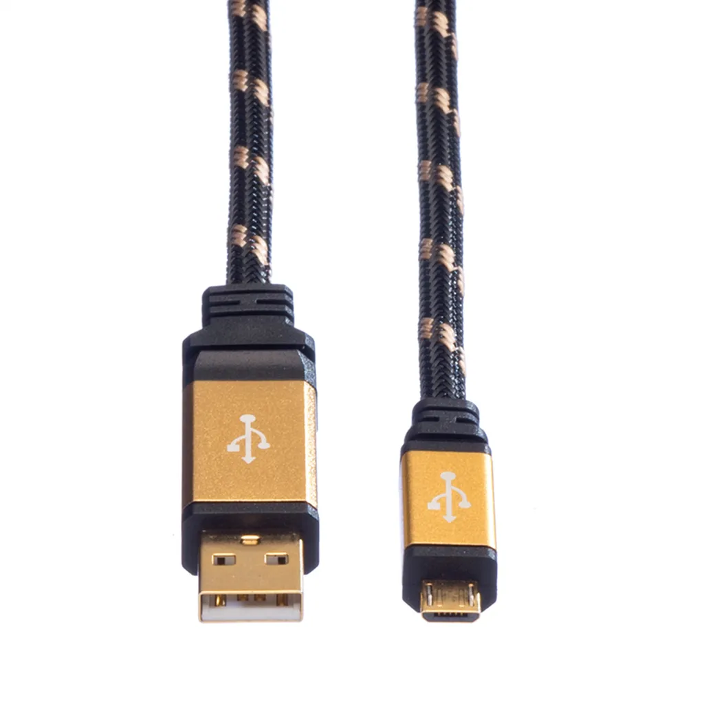 Câble USB 2.0 ROLINE GOLD Type A vers Micro B 1,8m haute performance - 4
