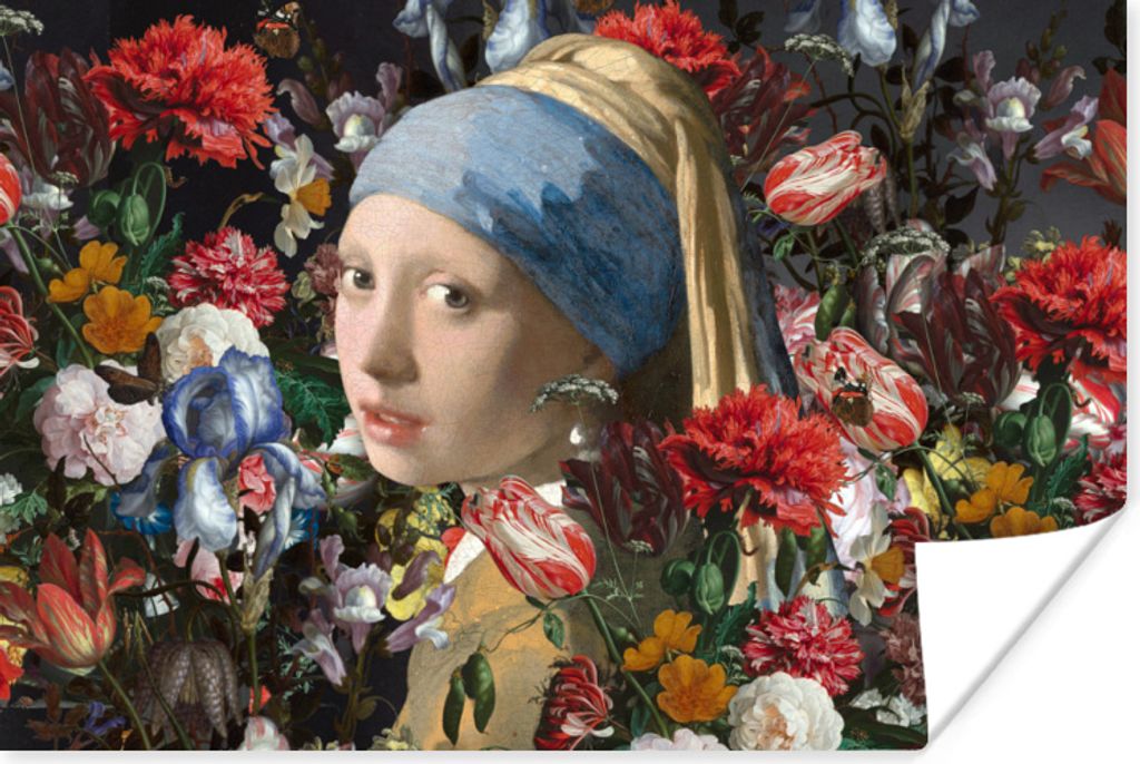 MuchoWow Poster Das Mädchen mit dem Perlenohrring - Johannes Vermeer - Blumen 30x20 cm - Plakate - Print