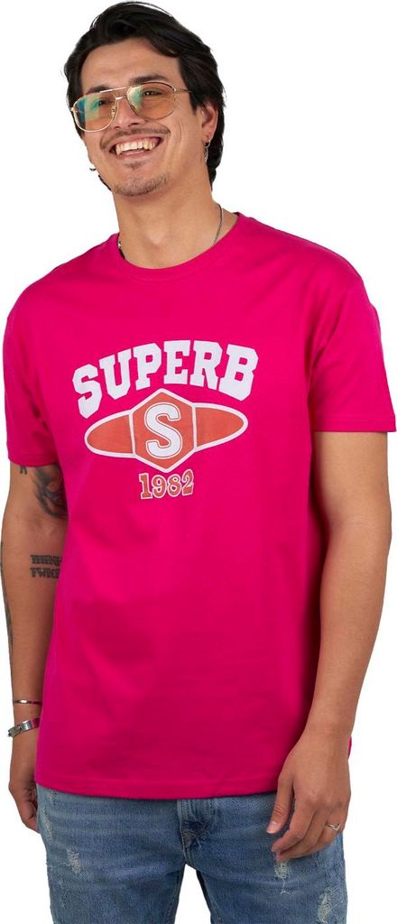 Superb University SPRBCA-2201 Kurzarm-Rundhals-T-Shirt für Herren