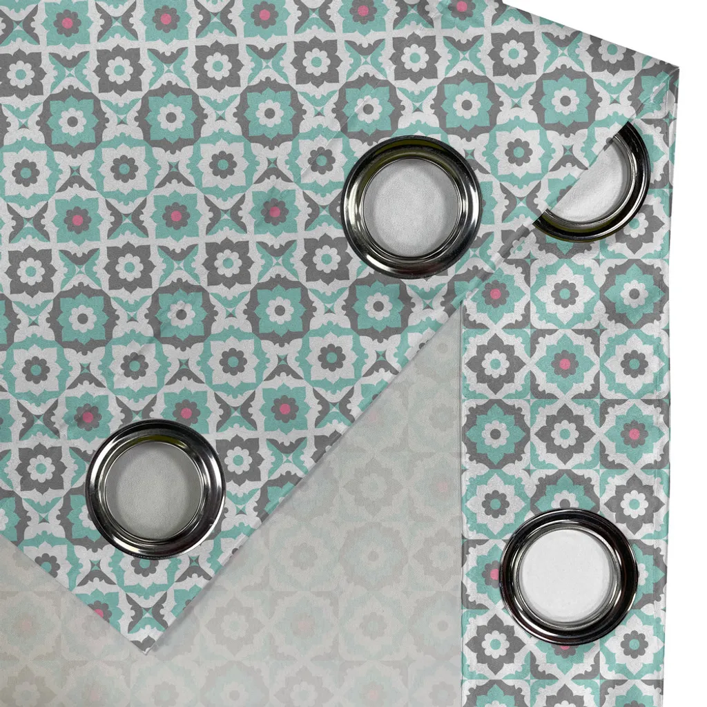 ABAKUHAUS Tenda Occhielli Quatrefoil 280x245 Turchese - Stile Antico - 3